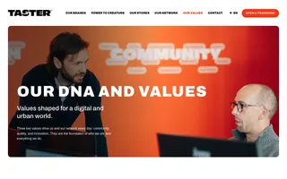 Taster homepage website preview