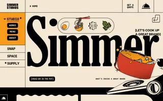 Simmer Studios homepage website preview