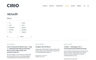 Cirio homepage website preview