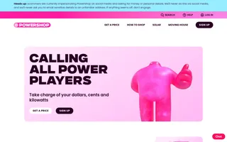 Powershop homepage website preview