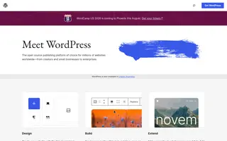 WordPress homepage website preview