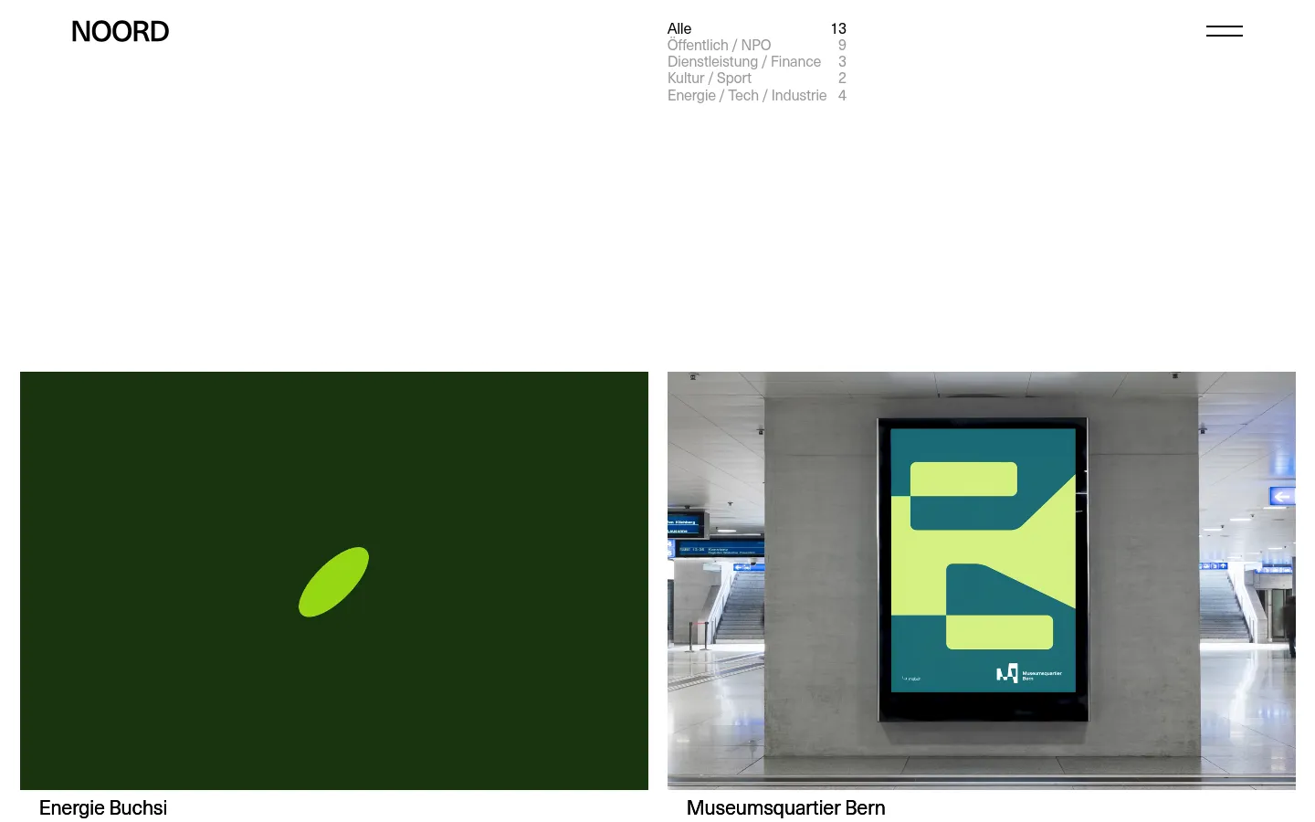 Noord Portfolio desktop website screenshot