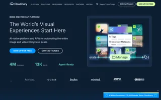 Cloudinary homepage website preview