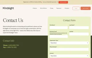 Kindsight homepage website preview