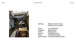 Flack Studio homepage website preview