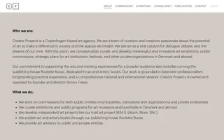Creator Projects homepage website preview