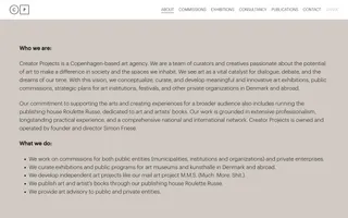 Creator Projects homepage website preview