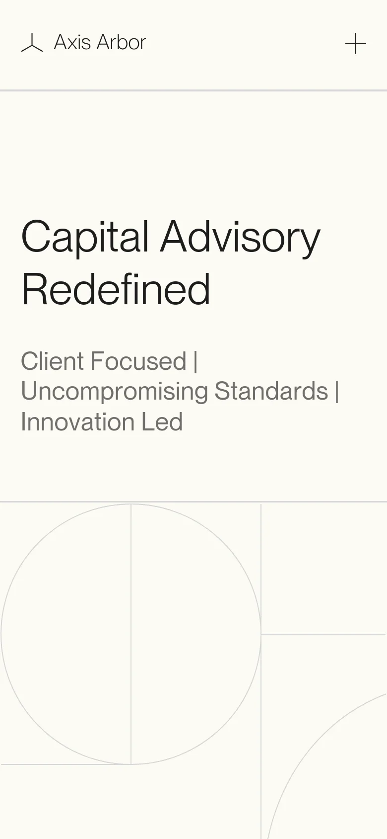 Axis Arbor homepage mobile website screenshot