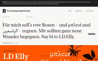 The Lazydogs Typefoundry homepage website preview