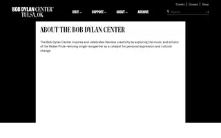 Bob Dylan Center homepage website preview