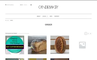 Candied Bakery homepage website preview