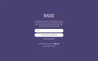 Baize homepage website preview