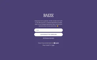 Baize homepage website preview