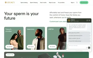 Legacy homepage website preview
