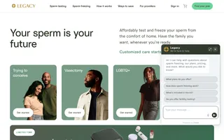 Legacy homepage website preview
