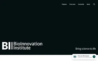 BioInnovation Institute homepage website preview