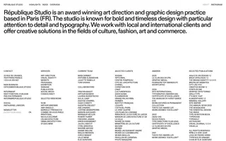 République Studio homepage website preview