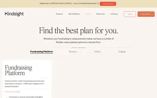 Kindsight homepage website preview