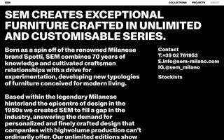 SEM Milano homepage website preview