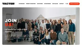 Taster homepage website preview