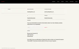 Optimo homepage website preview