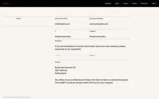 Optimo homepage website preview