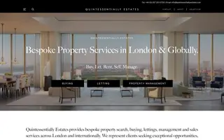 Quintessentially Estates homepage website preview