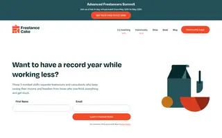 Freelance Cake homepage website preview