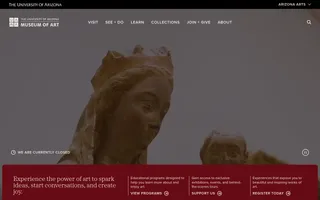 The University of Arizona Museum of Art homepage website preview