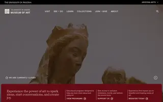 The University of Arizona Museum of Art homepage website preview