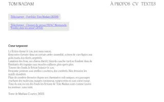 Tom Nadam homepage website preview
