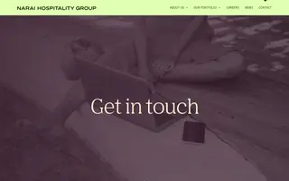 Narai Hospitality Group homepage website preview