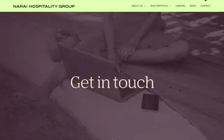 Narai Hospitality Group homepage website preview