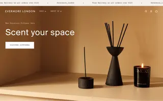 Evermore London homepage website preview