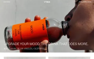 Vybes homepage website preview