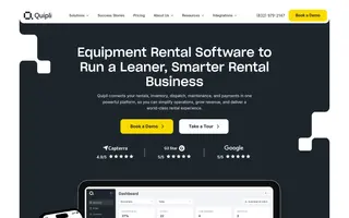Quipli homepage website preview