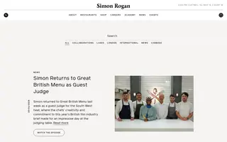 Simon Rogan homepage website preview
