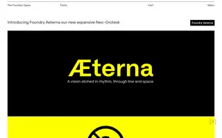 The Foundry Types homepage website preview