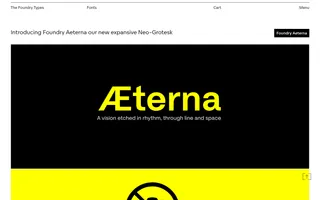 The Foundry Types homepage website preview