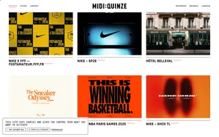 Midi:Quinze homepage website preview