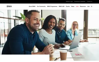 BIMA homepage website preview