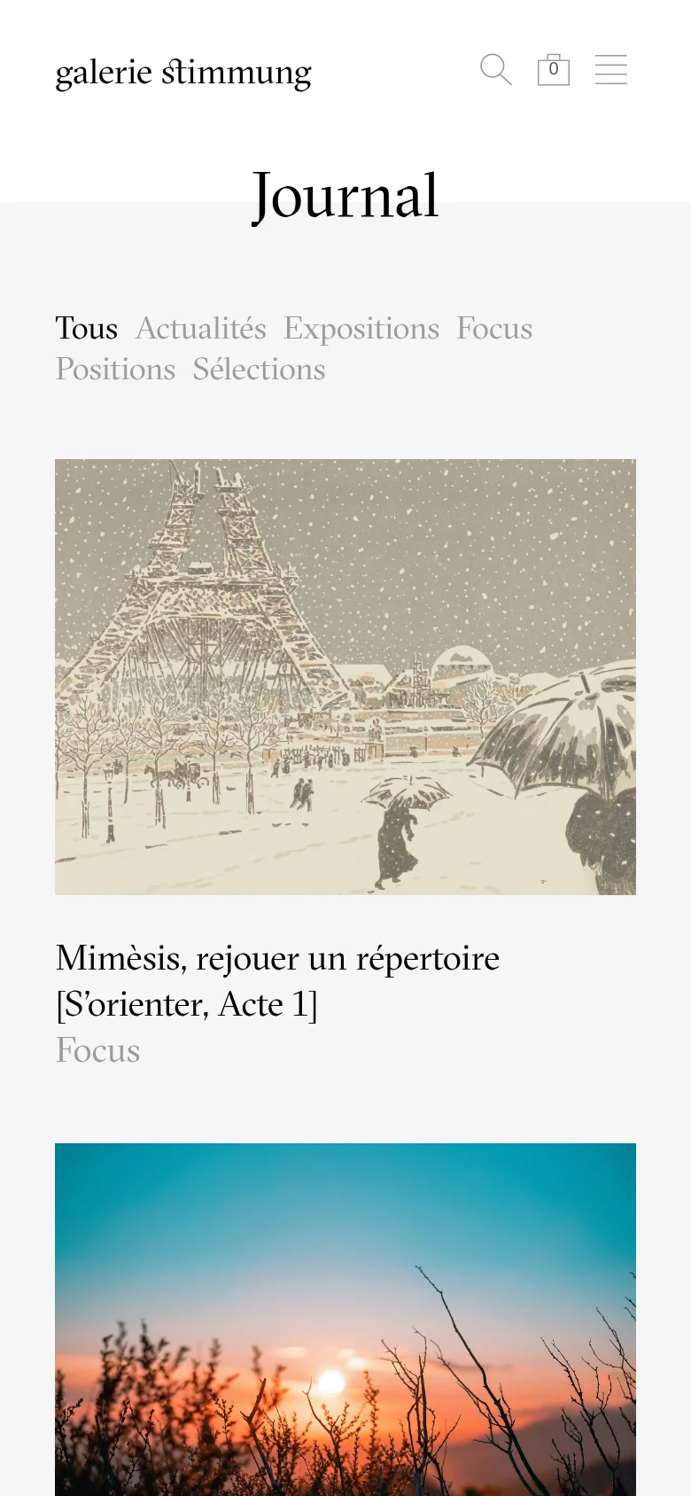 Galerie Stimmung Blog / Article mobile website screenshot
