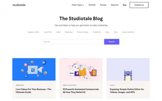 Studio Tale homepage website preview