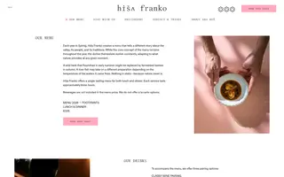 Hiša Franko homepage website preview
