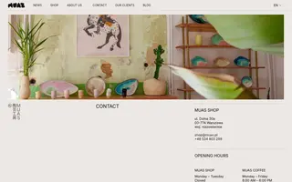 Muas homepage website preview