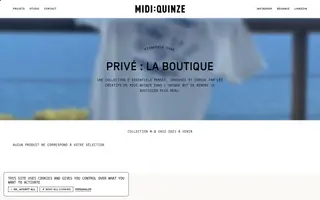 Midi:Quinze homepage website preview