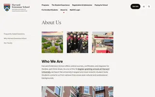 Harvard Extension school homepage website preview