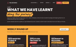 The Distance homepage website preview