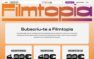 Filmtopia homepage website preview