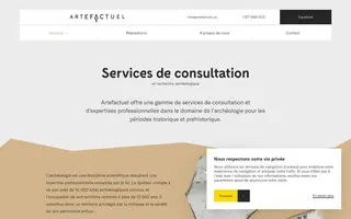 Artefactuel homepage website preview